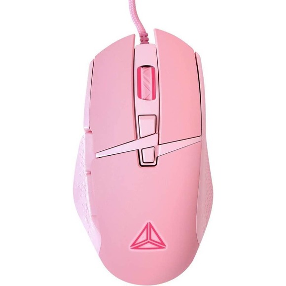 Pink wired play mouse with USB Ergonomic Gaming cable with backlight - Picture 1 of 4
